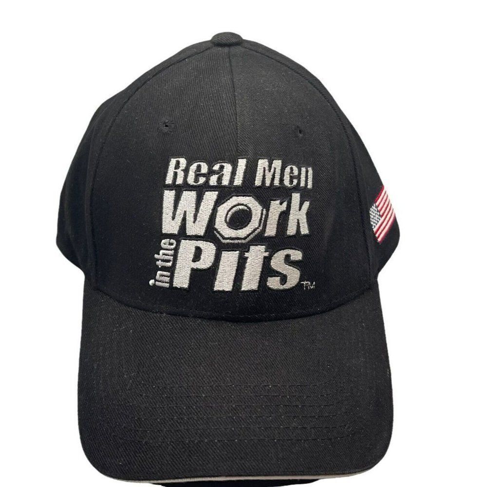 Real Men Work In The Pits Hat Black NASCAR Racing‎ Jeff Hammond